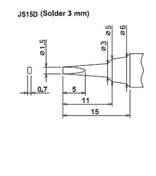 ปลายหัวแร้งซามูไร Cera cote solder tip samurai js15d solder 3mm